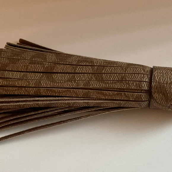 Coach Tan Leather Tassel Keychain - Picture 5 of 5